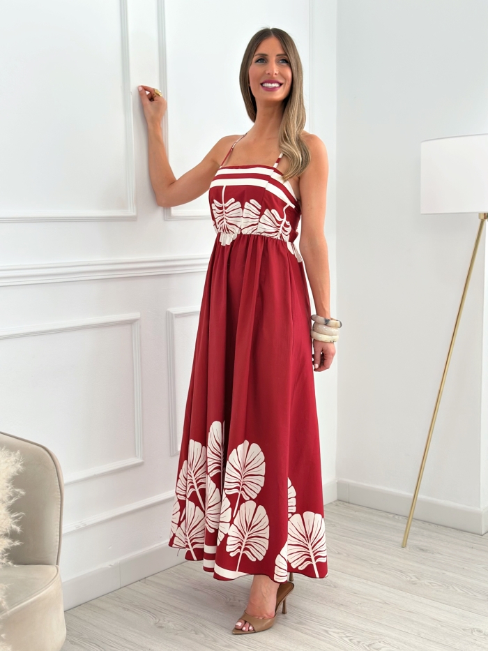Vestido Flor Mauricia Burdeos