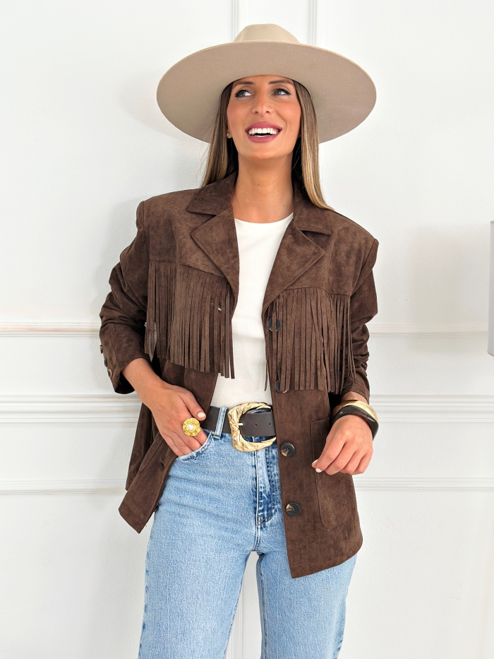 Blazer Ante Flecos Chocolate
