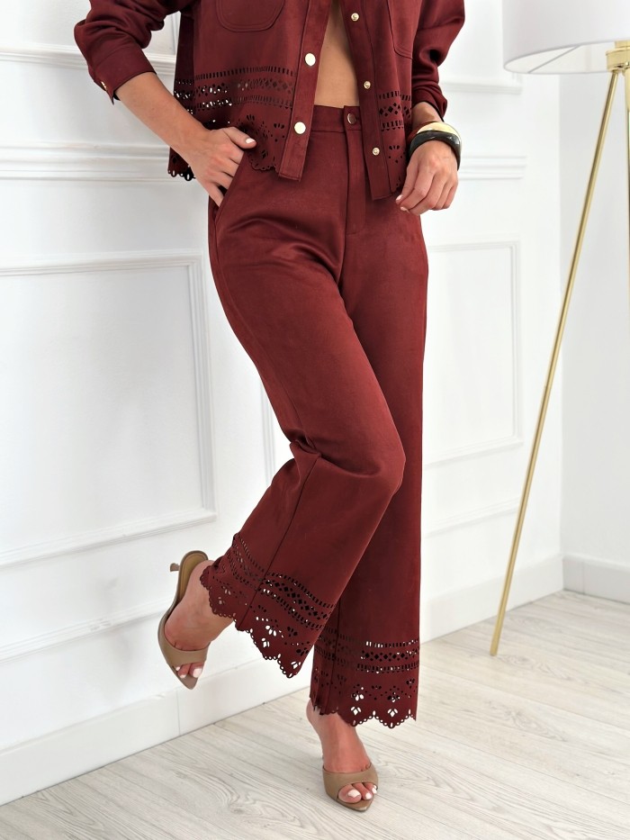 Pantalón Ante Elomina Burdeos