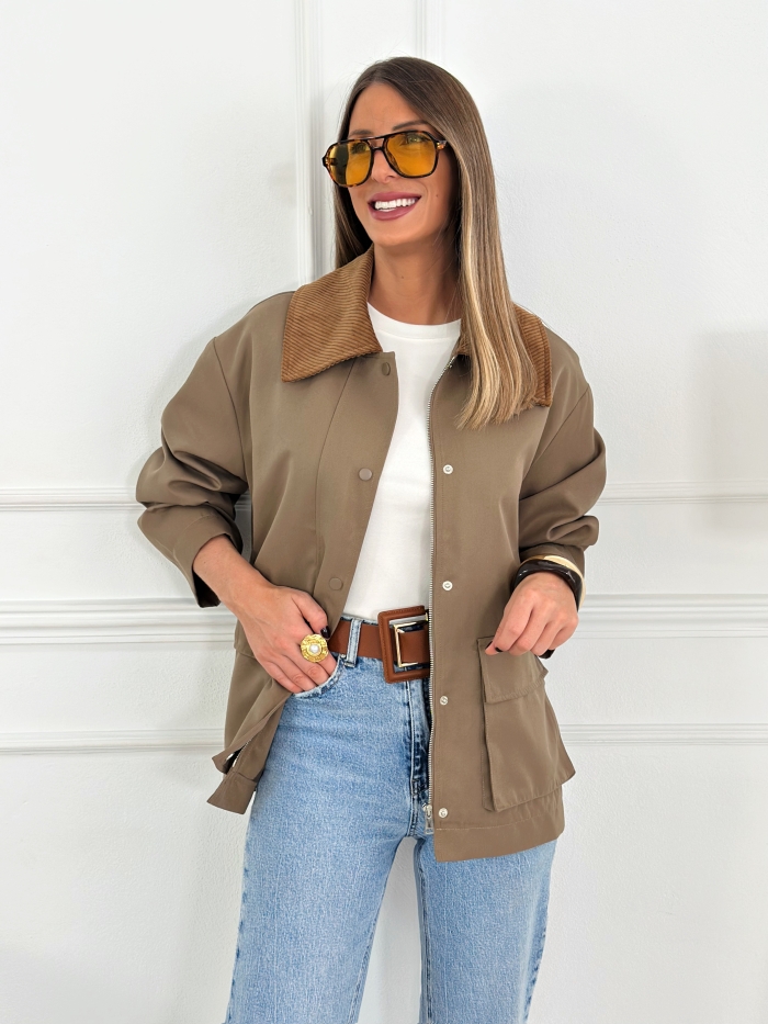 Parka Cuello Pana Verde