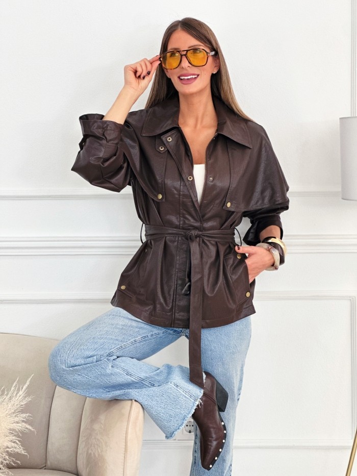 Biker Polipiel Volante Chocolate