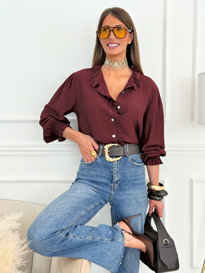 Camisa Samantha Burdeos
