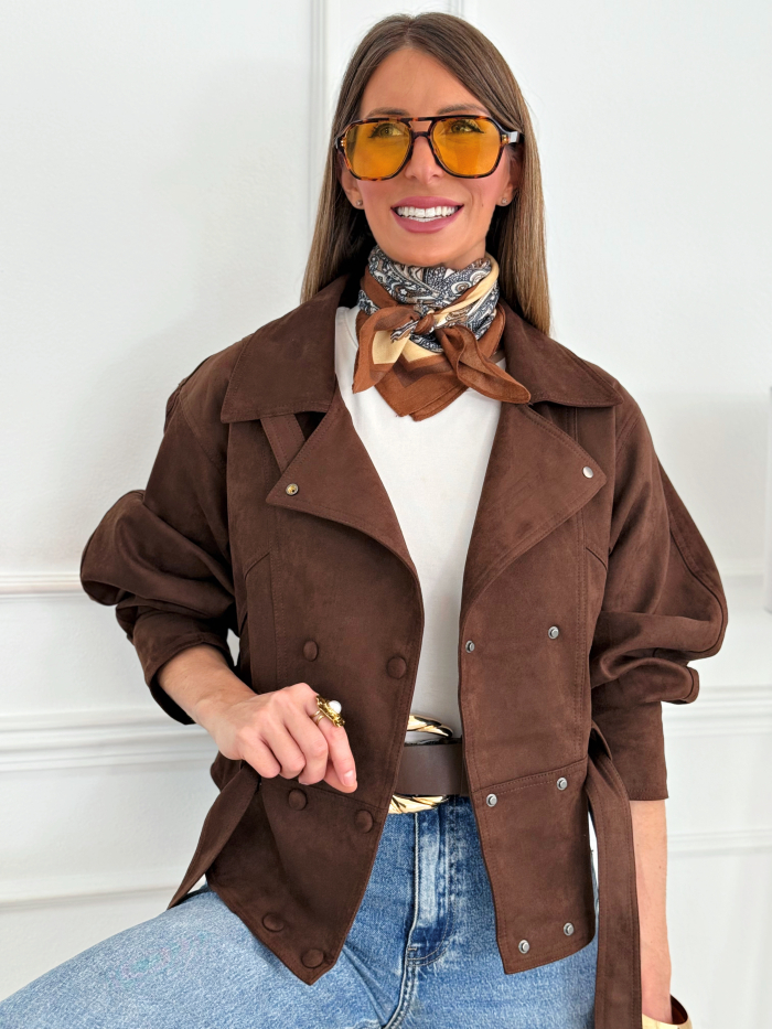 Chaqueta Ante Lazada Odina Chocolate