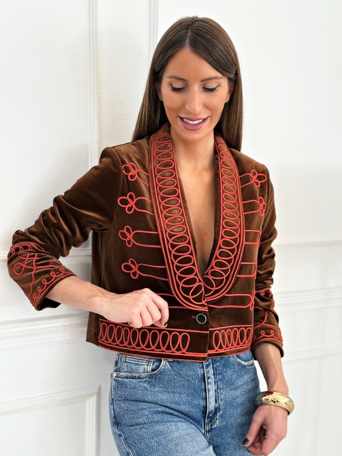 Chaqueta Terciopelo Brianda Chocolate