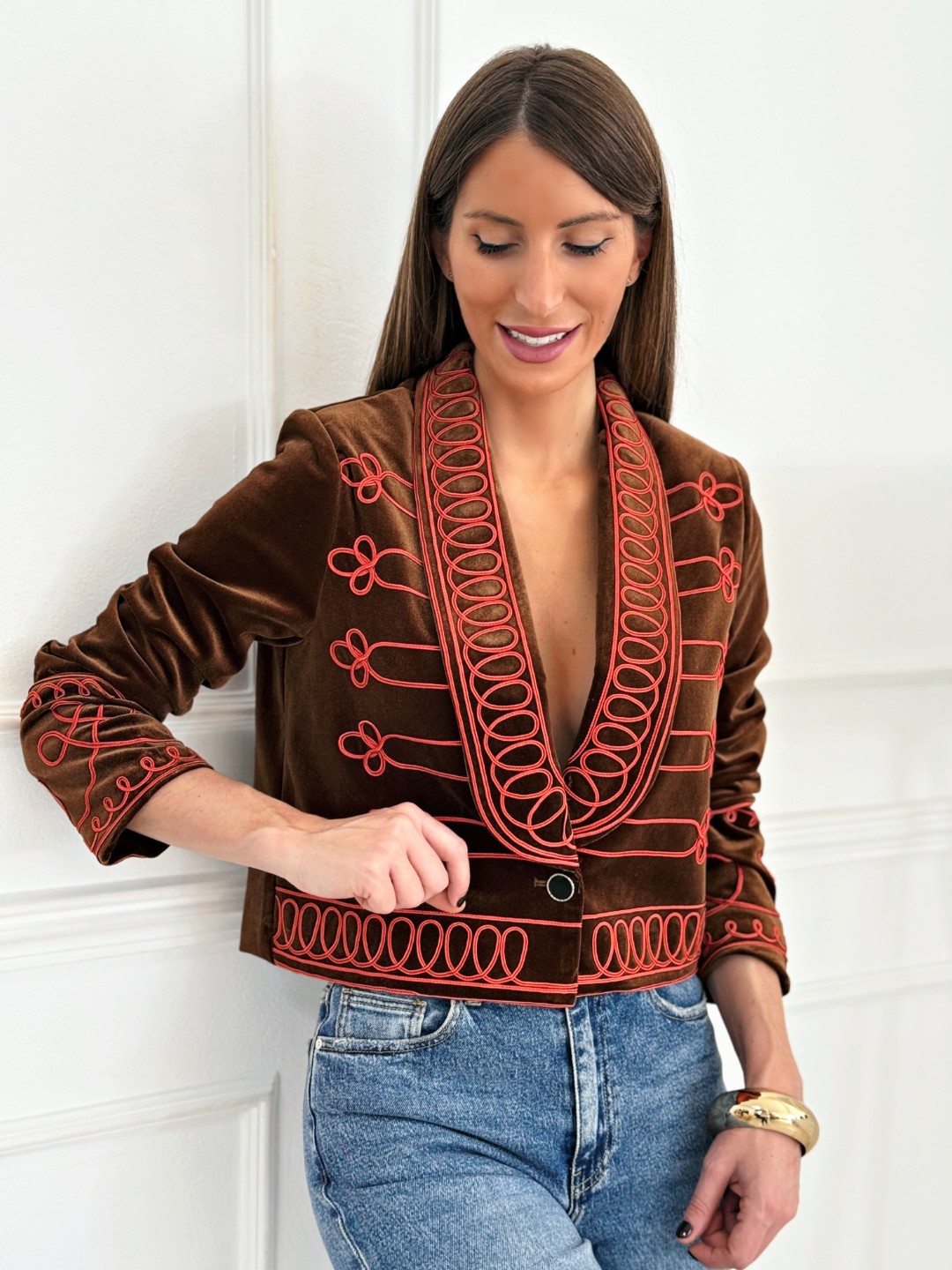 Chaqueta Terciopelo Brianda Chocolate