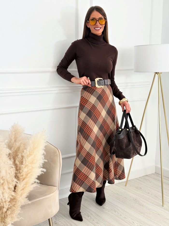 Falda Cuadros Wendy Camel