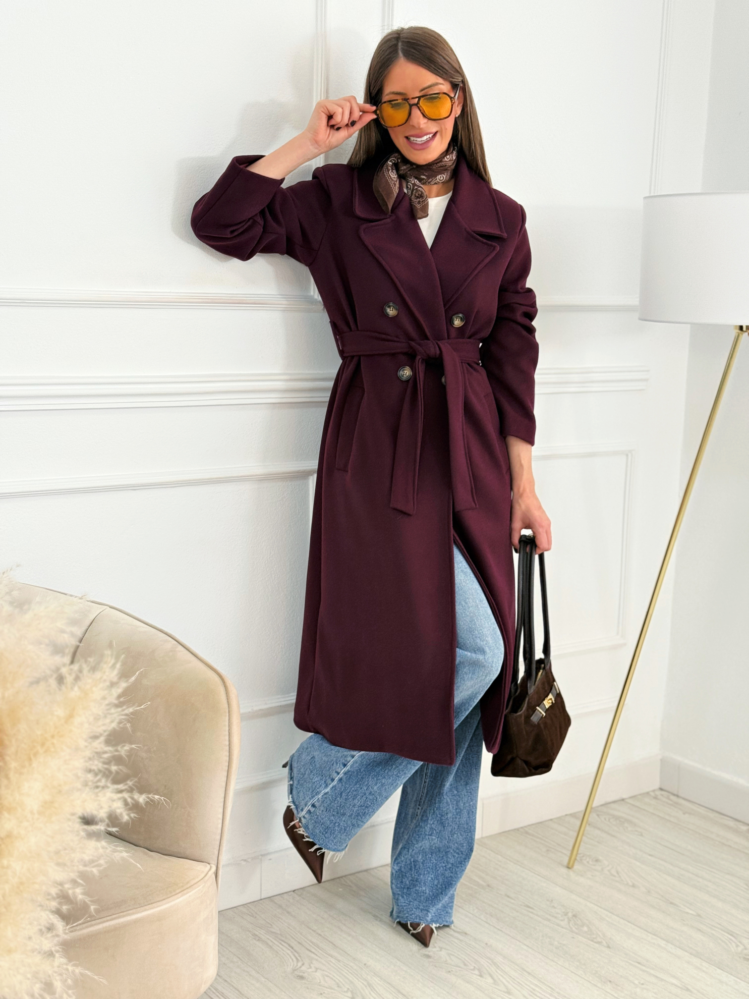 Abrigo Paño Lazada Burdeos