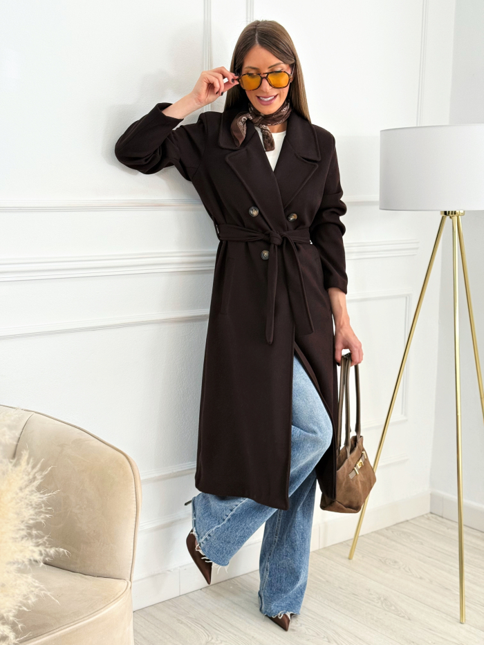 Abrigo Paño Lazada Chocolate