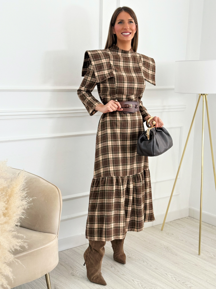 Vestido Cuadros Amelia Chocolate