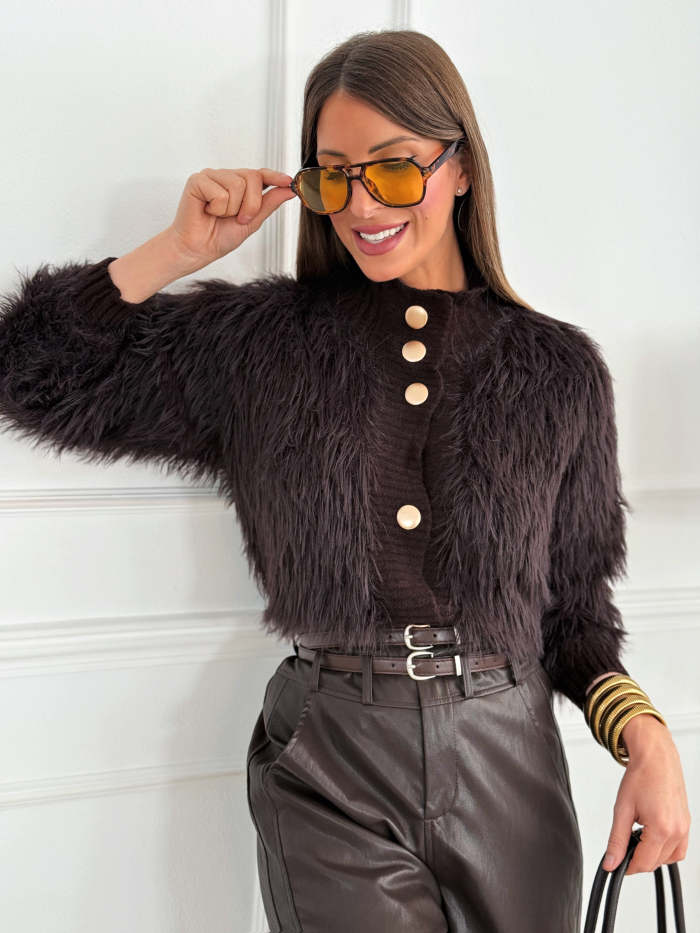 Chaqueta Pelo Nora Chocolate