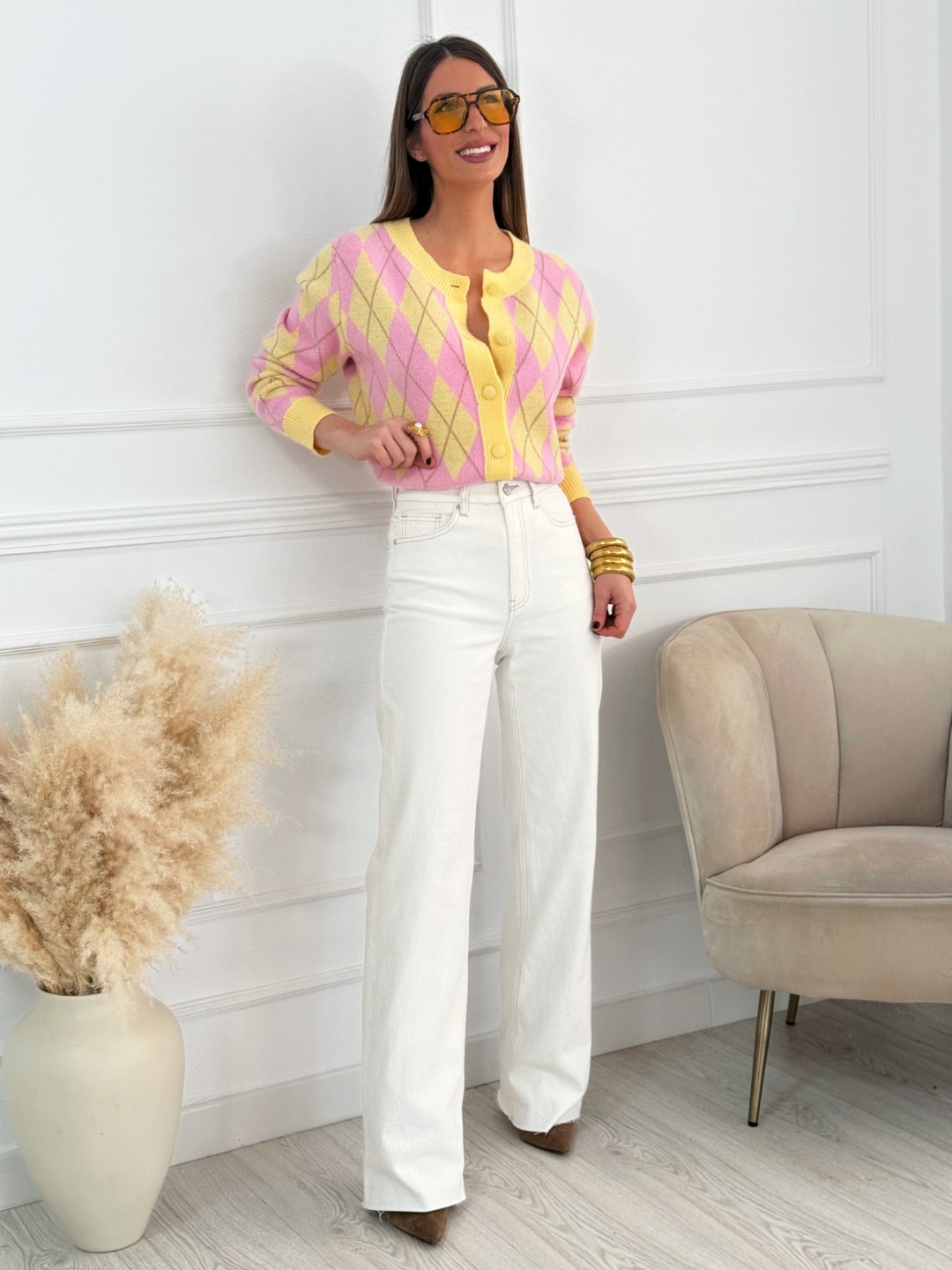 Jeans Wide Leg Comfort Blanco3