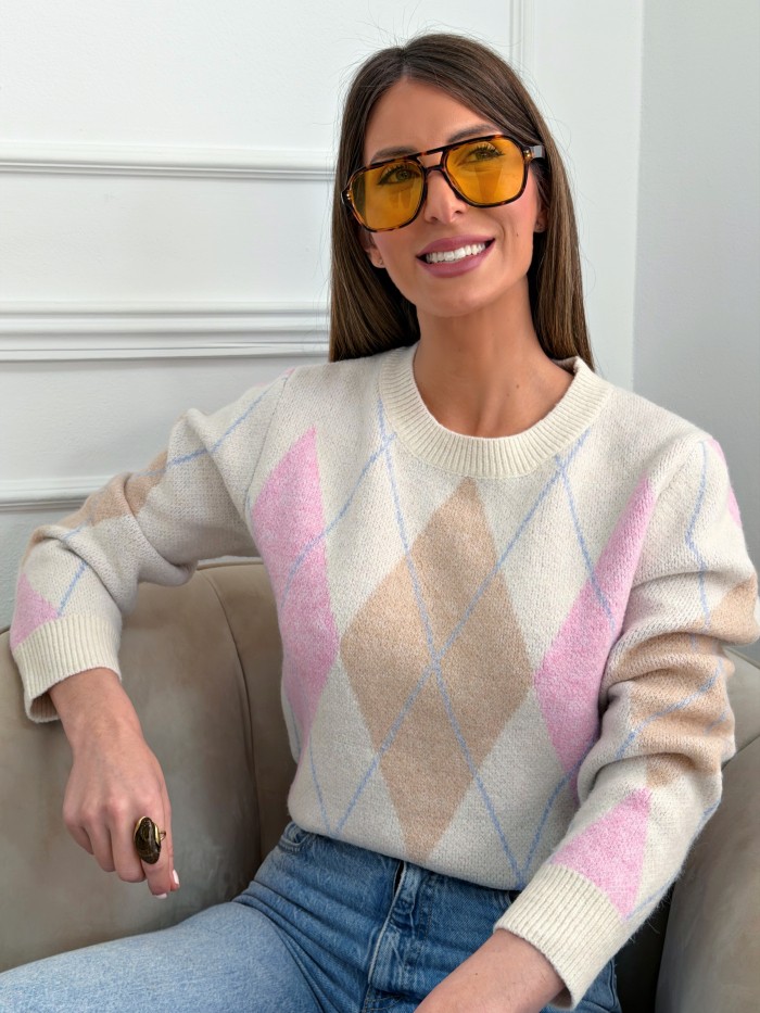 Jersey Rombos Elena Beige