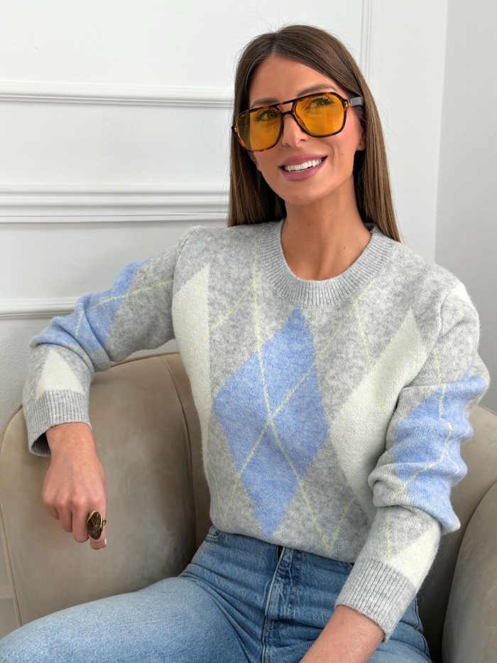 Jersey Rombos Elena Gris