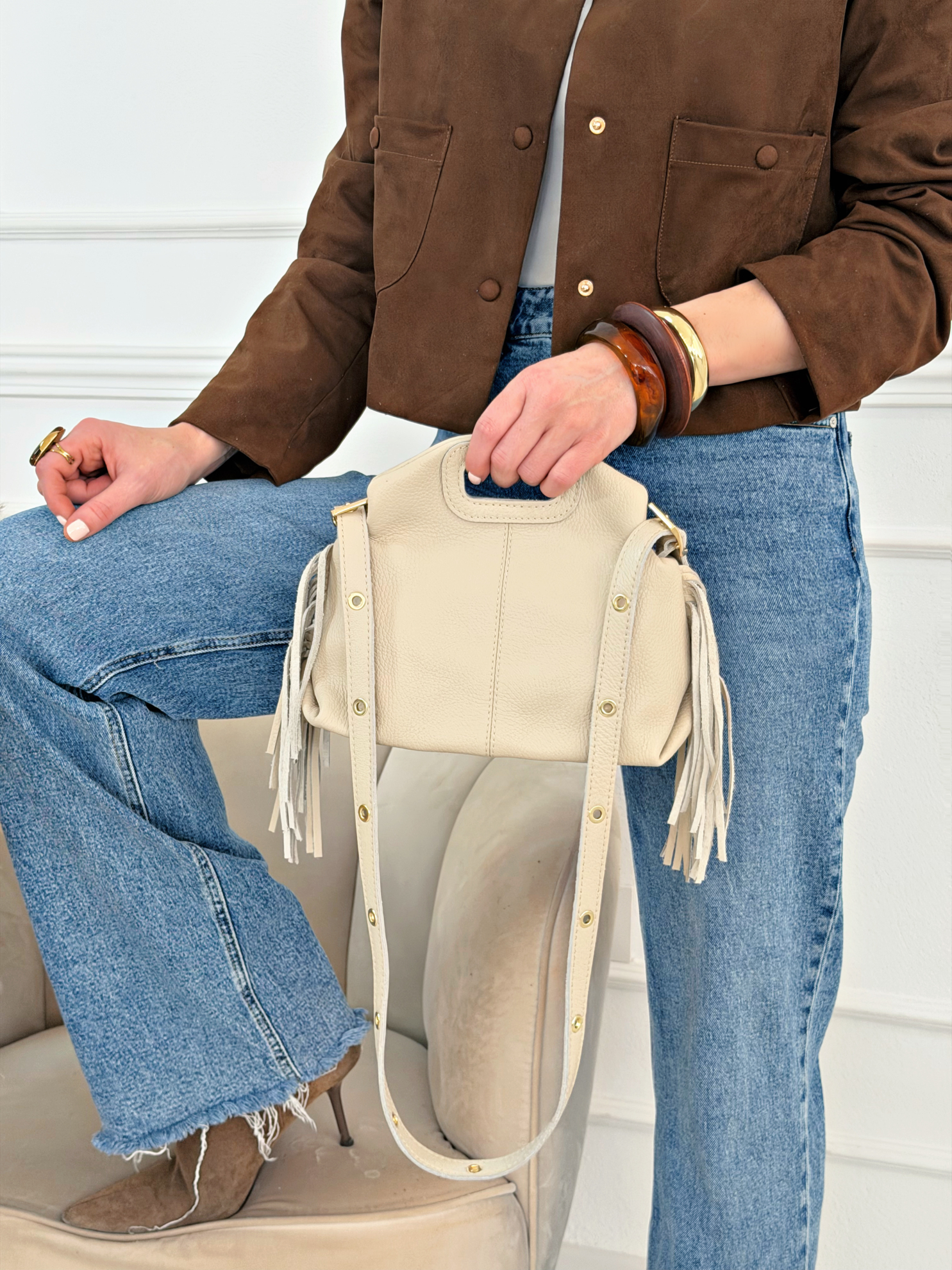 Bolso Flecos Chelsea Beige