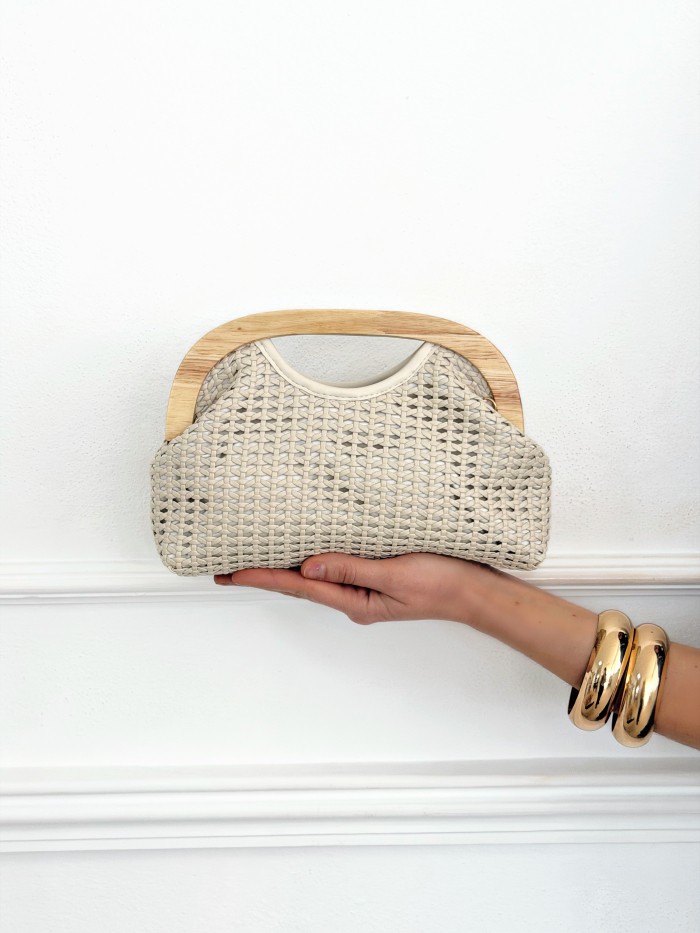 Bolso Trenzado Cerdeña Beige