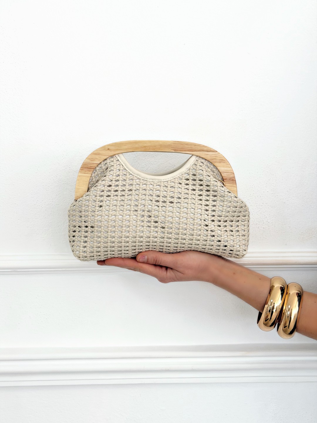 Bolso Trenzado Cerdeña Beige