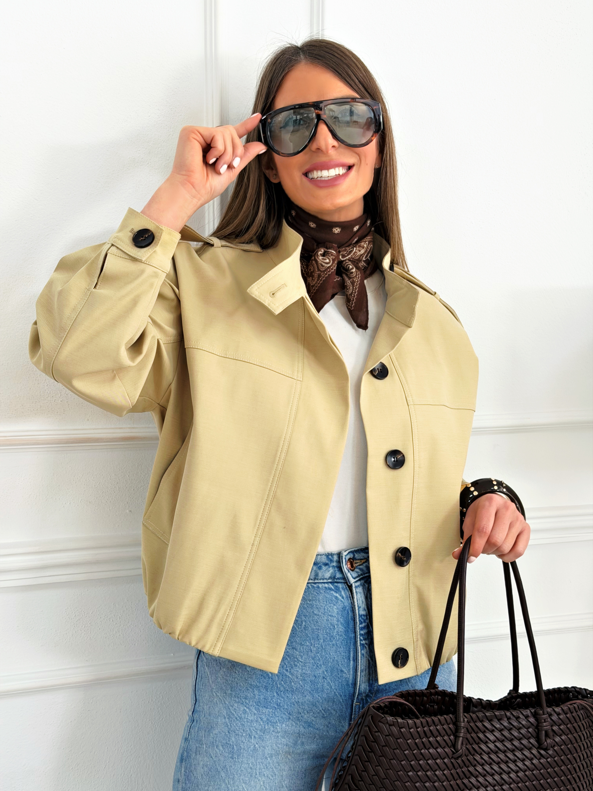 Bomber Gabardina Cuello Alto