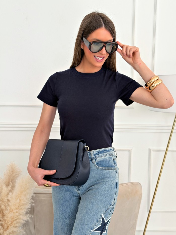 Camiseta Básica Cuello Redondo Marino