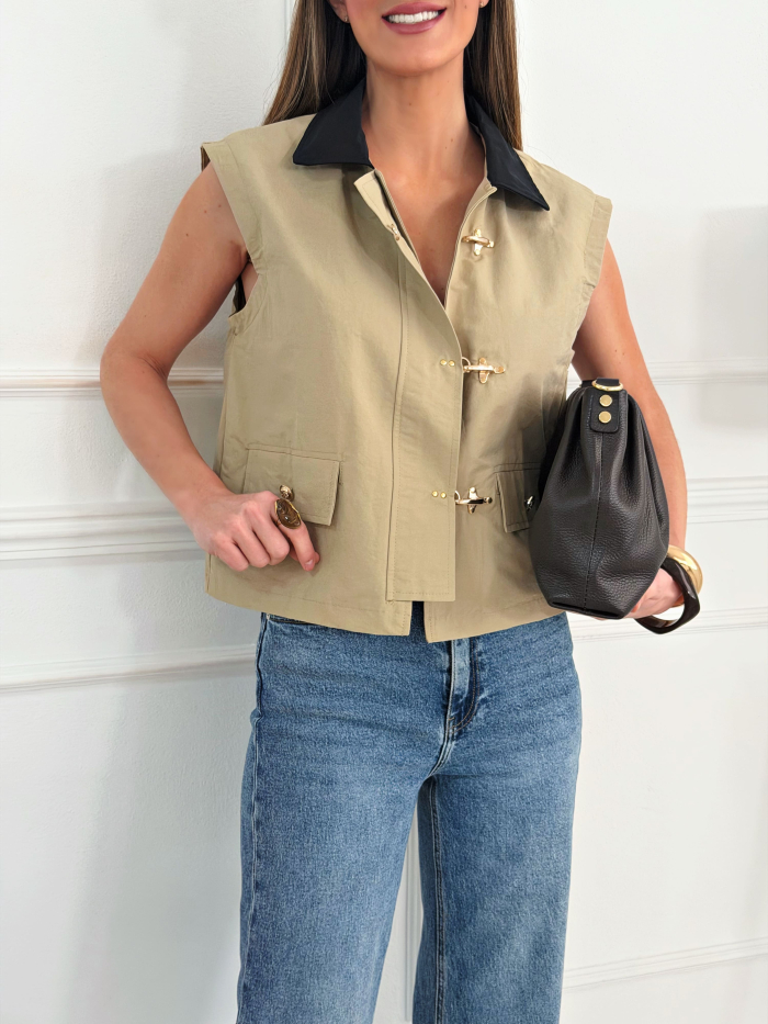 Chaleco Angela Camel