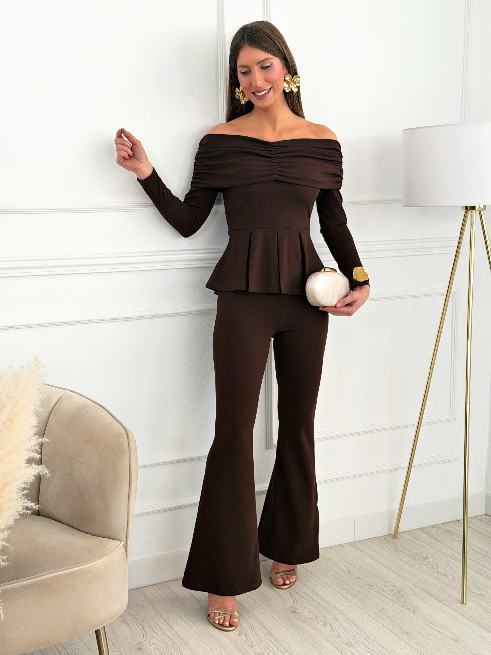 Conjunto Bardot Rocio Chocolate