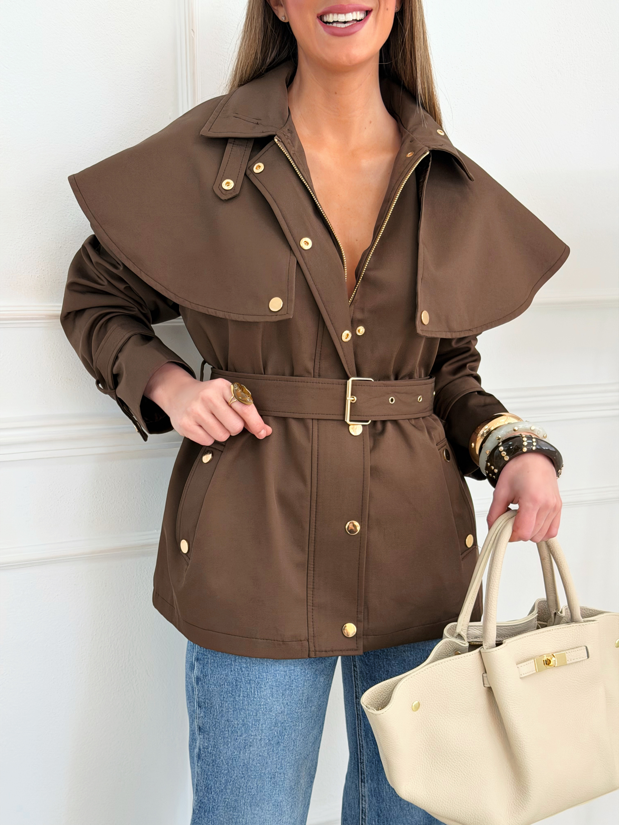 Gabardina Capa Claire Chocolate
