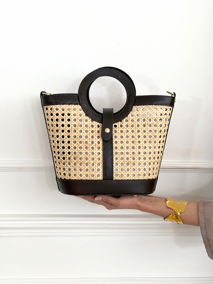 Bolso Rafia Creta Chocolate