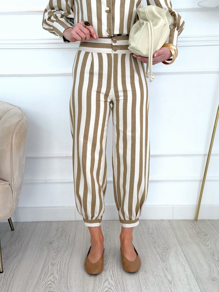Pantalón Rayas Charlotte Camel