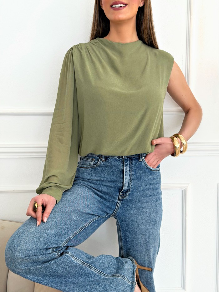 Top Blusa Asimétrica Verde