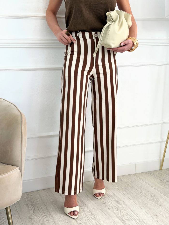 Pantalón Rayas Chocolate