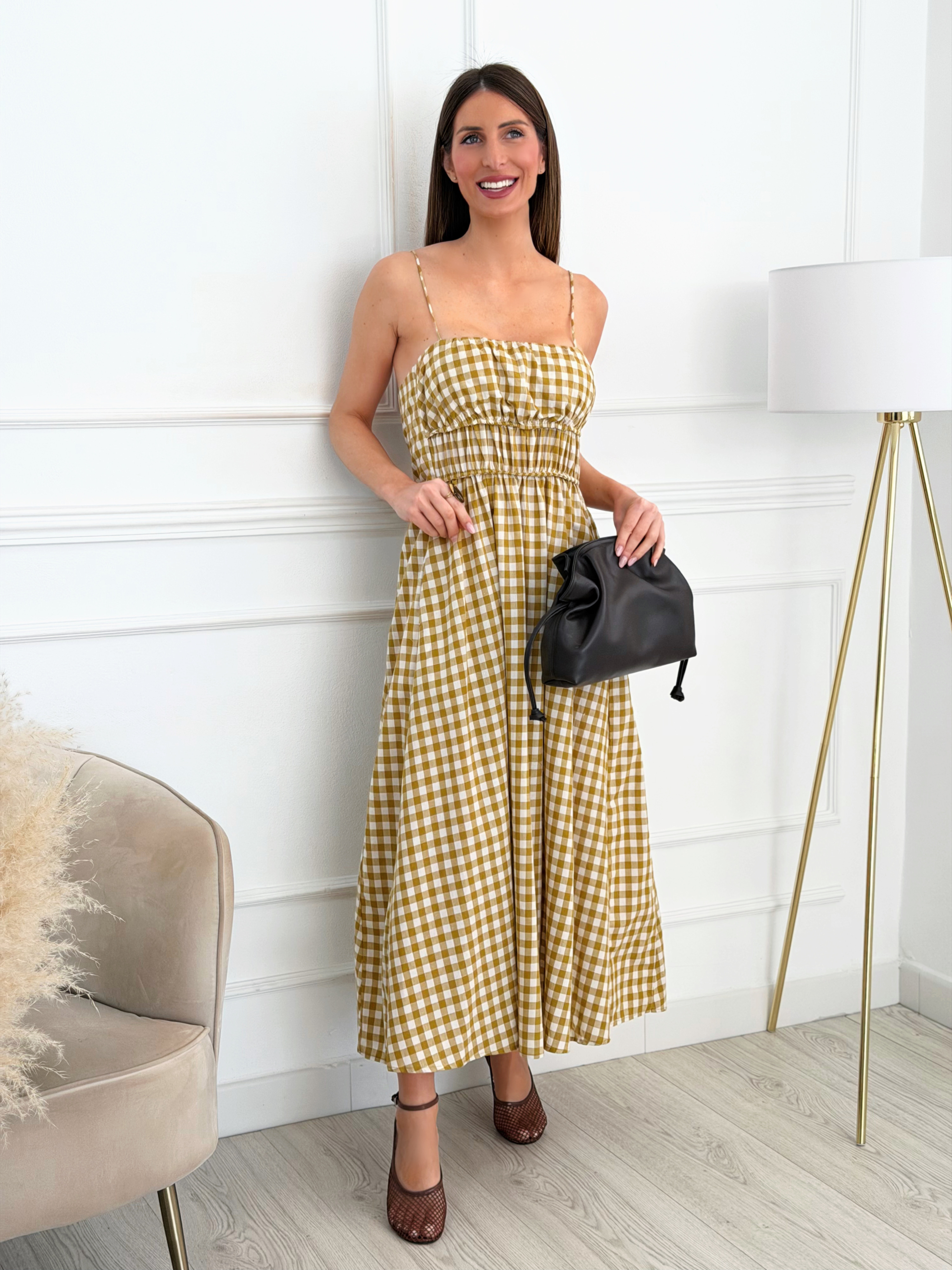 Vestido Vichy Mostaza