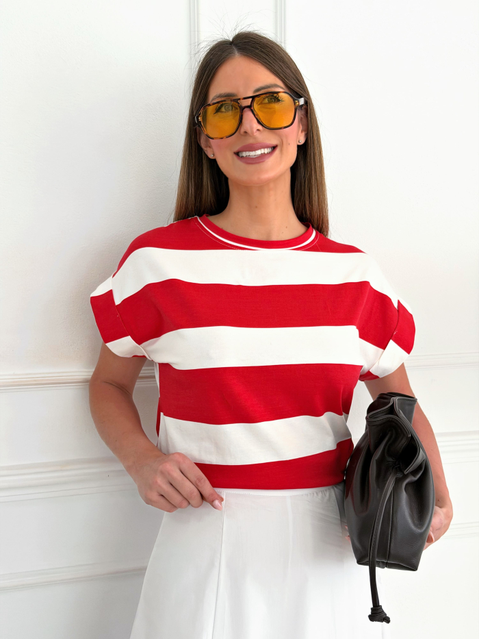 Camiseta Rayas Roja