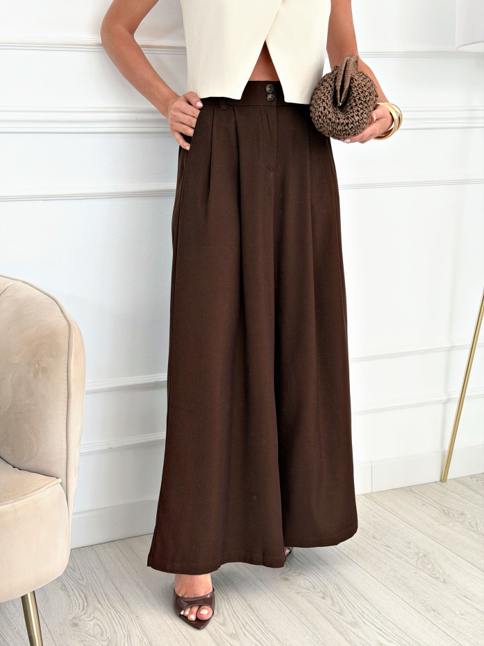 Pantalón Fluido Alejandra Chocolate