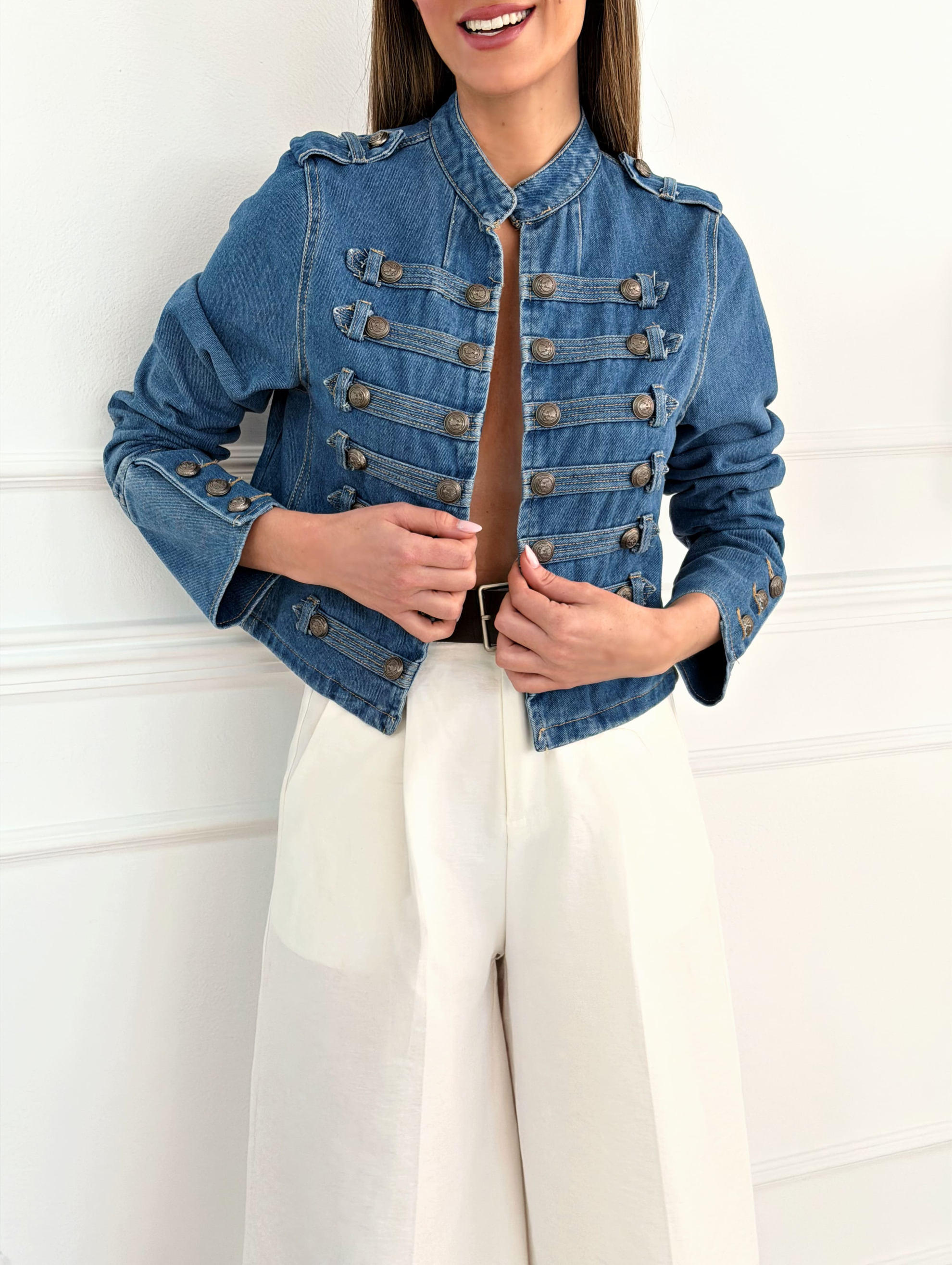 Chaqueta Denim Military