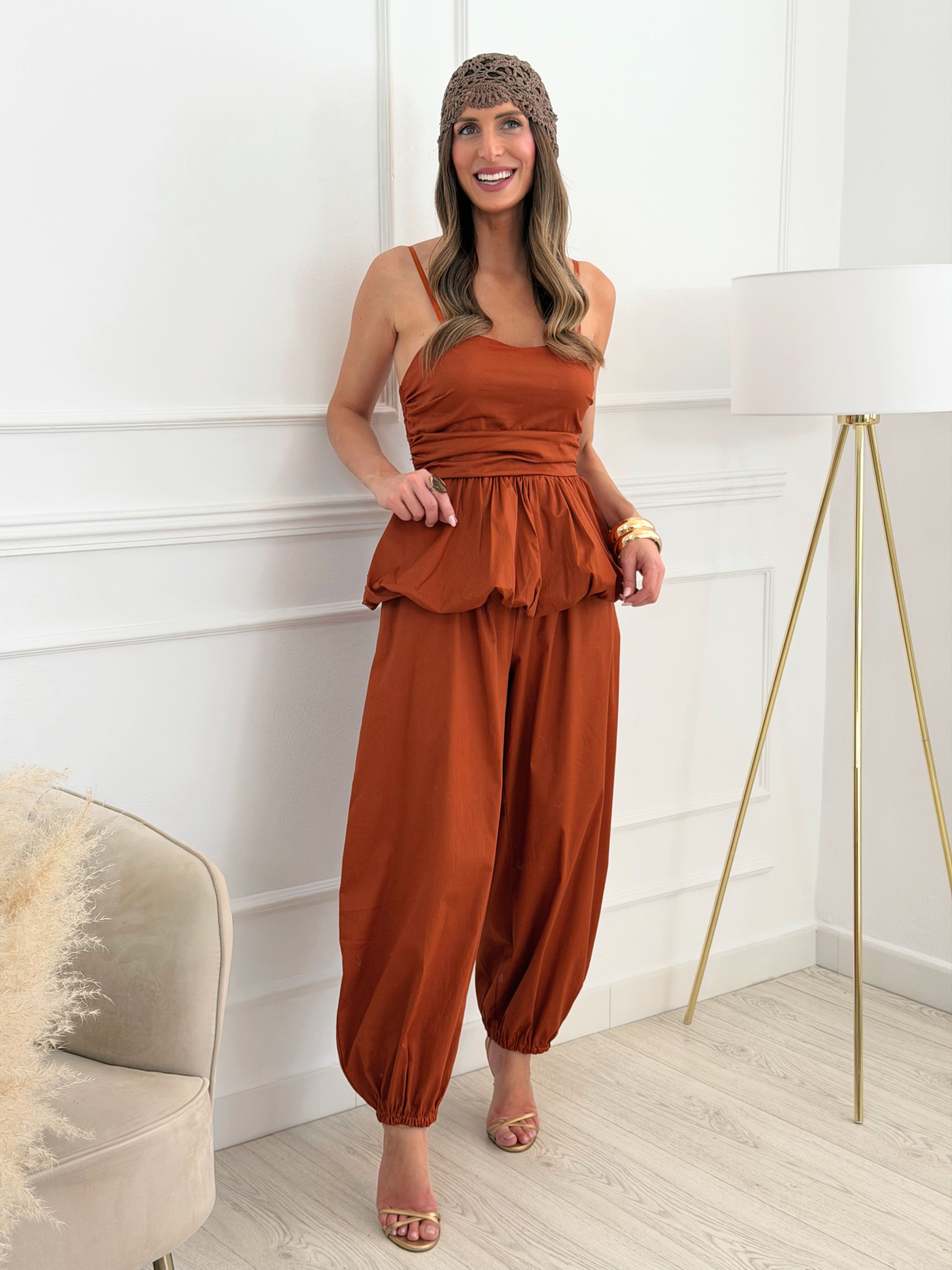 Conjunto Peplum Terracota