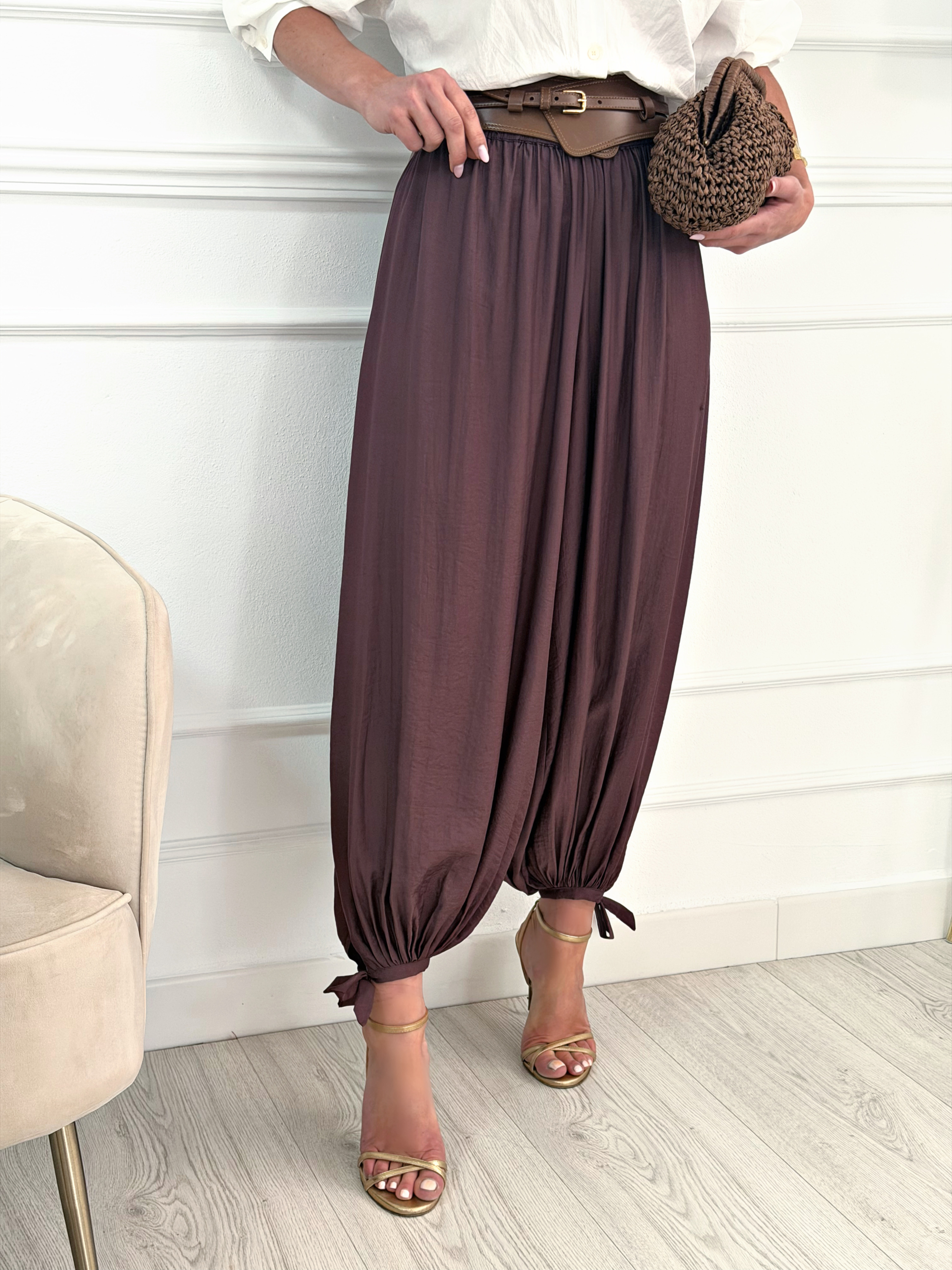 Pantalón Bombacho Lazada Berenjena