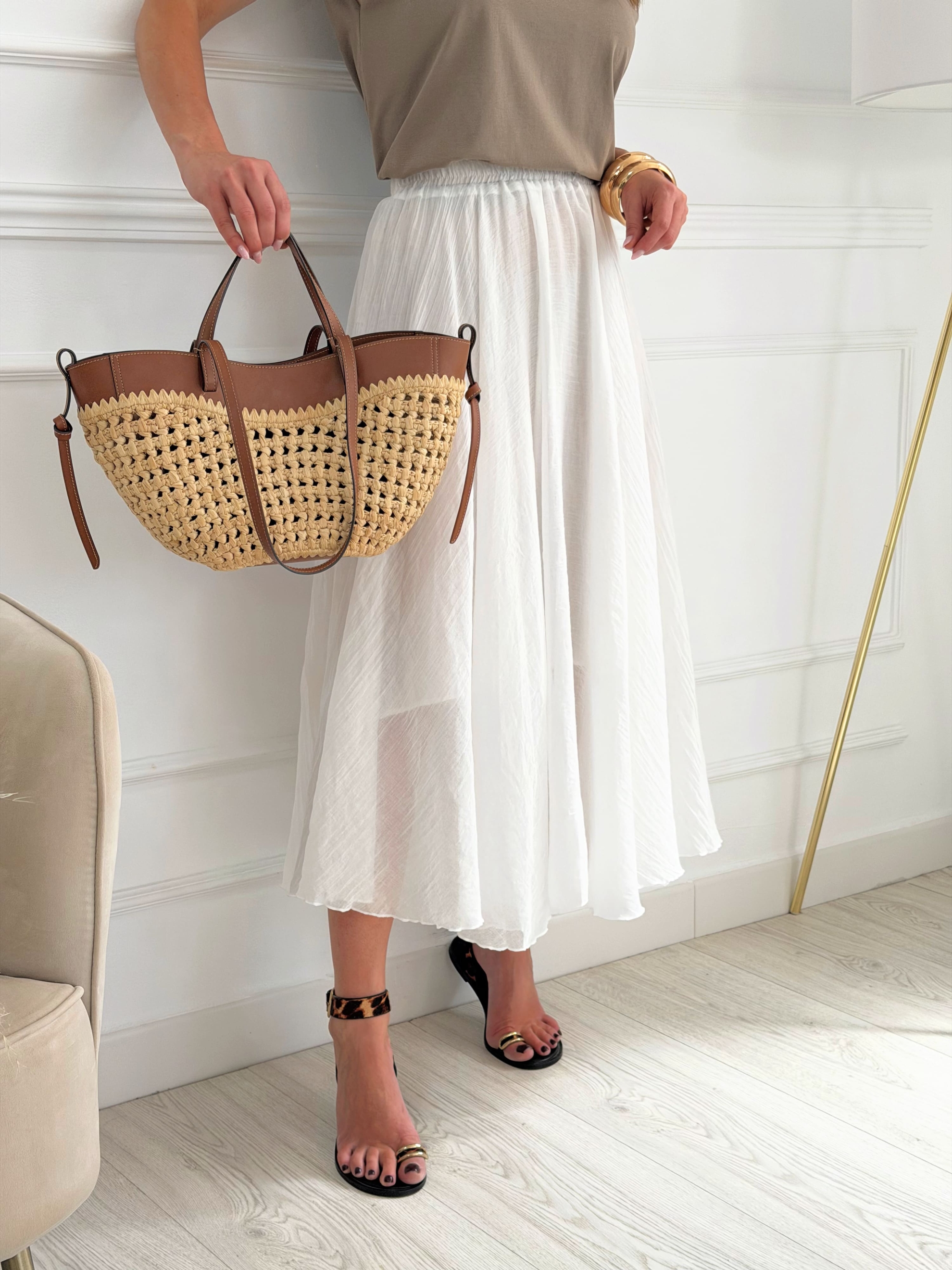 Falda Bambula Lisa Blanca