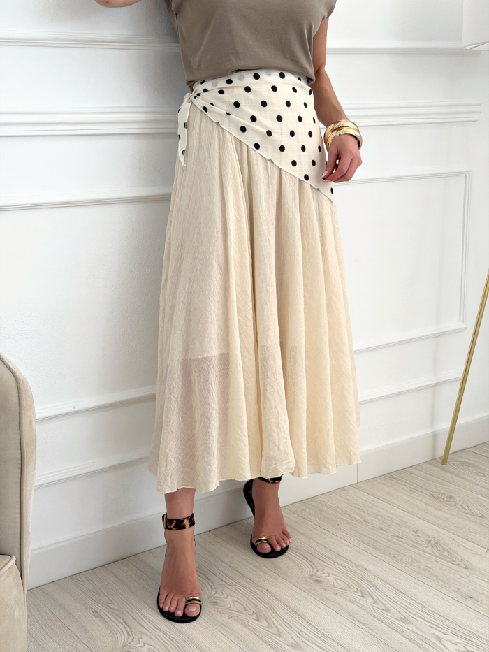 Falda Bambula Lisa Beige